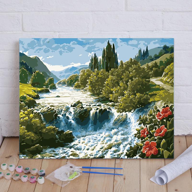 Mountain Waterfall - 40x50 cm paint by numbers kit