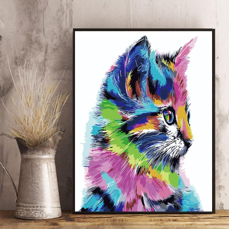 Rainbow Kitten Portrait - 40x50 cm paint by numbers kit