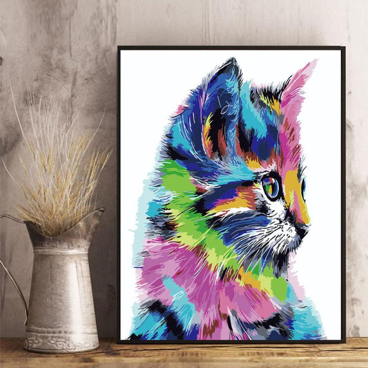 Rainbow Kitten Portrait - 40x50 cm paint by numbers kit