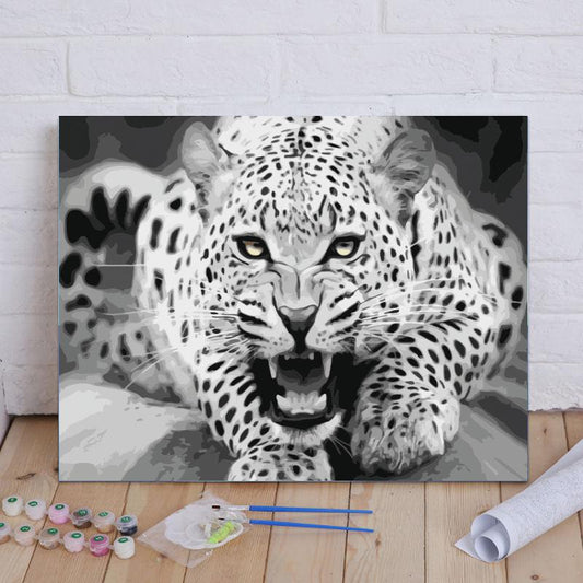 Snow Leopard Gaze - 40x50 cm paint by numbers kit