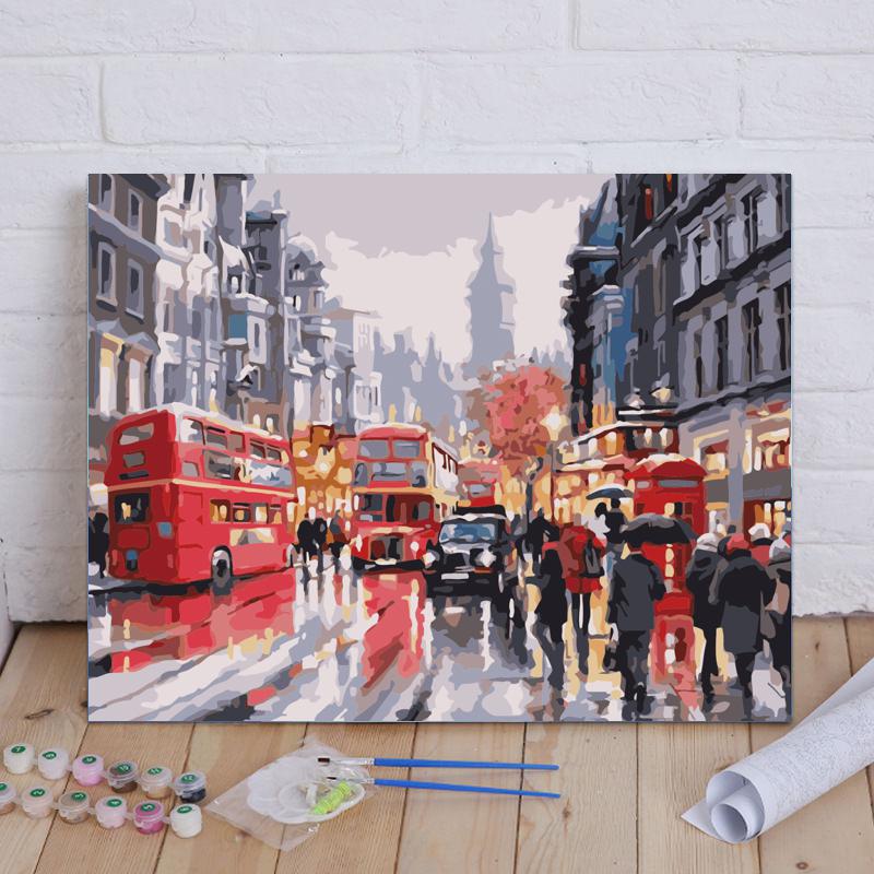 Rainy London Street - 40x50 cm paint by numbers kit