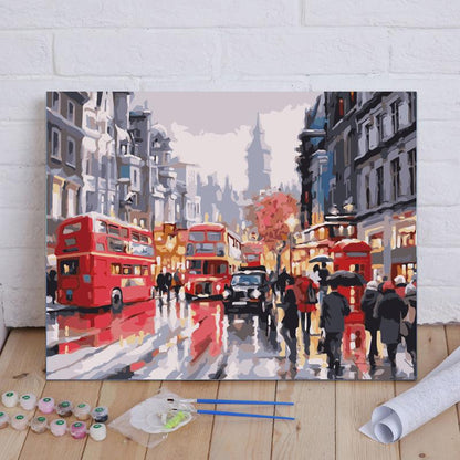Rainy London Street - 40x50 cm paint by numbers kit