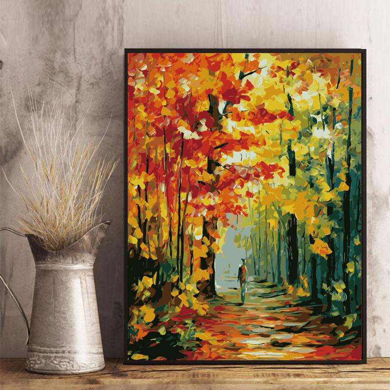Autumn Forest Walk - 40x50 cm paint by numbers kit