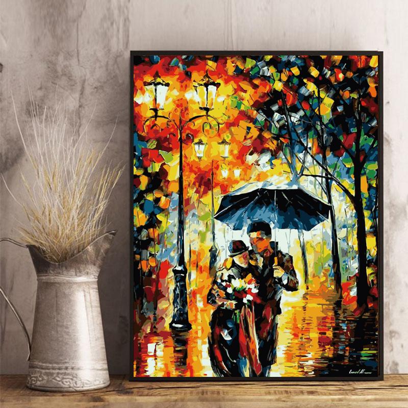 Romance in the Rain - 40x50 cm paint by numbers kit