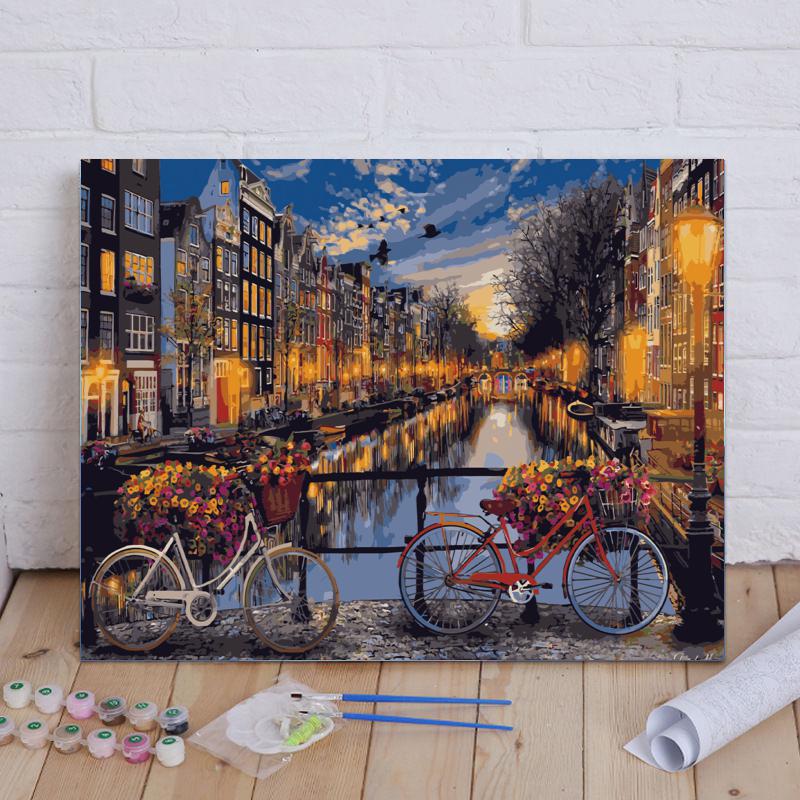 Amsterdam Canal Evening - 40x50 cm paint by numbers kit