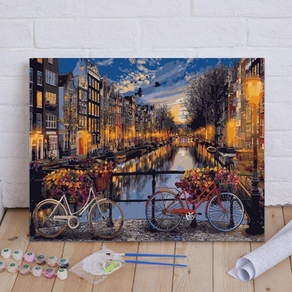 Amsterdam Canal Evening - 40x50 cm paint by numbers kit