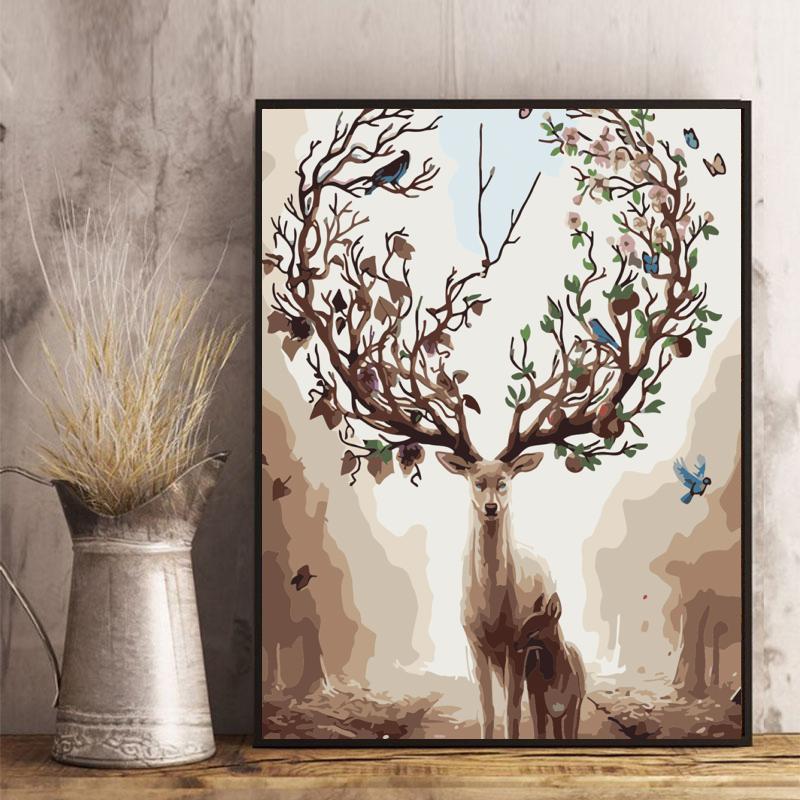 Enchanted Forest Deer - 40x50 cm paint by numbers kit