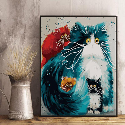 Whimsical Cat Family - 40x50 cm paint by numbers kit