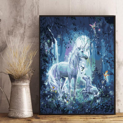 Moonlit Unicorn Forest - 40x50 cm paint by numbers kit