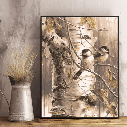 Birds on Birch Branches - 40x50 cm paint by numbers kit