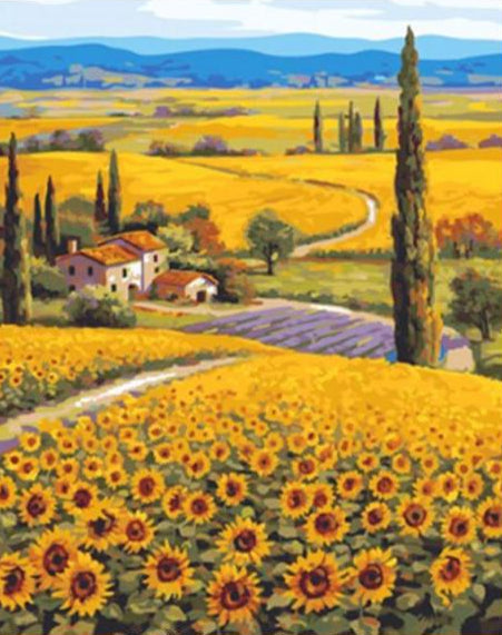 Golden Countryside Sunflowers