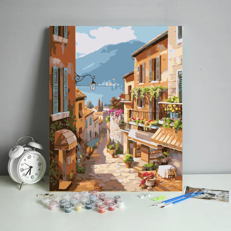 Sunny Mediterranean Village - 40x50 cm paint by numbers kit