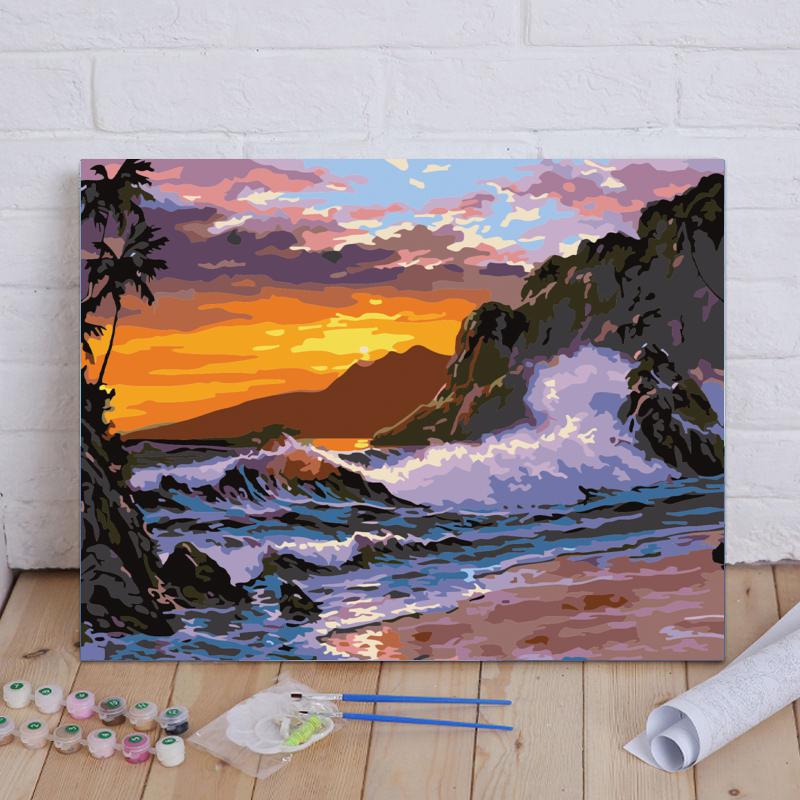 Tropical Sunset Waves - 40x50 cm paint by numbers kit