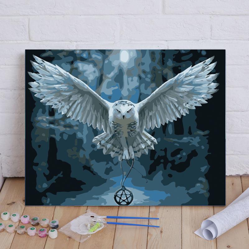 Moonlit White Owl - 40x50 cm paint by numbers kit