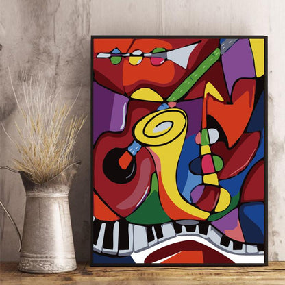Colorful Jazz Saxophone - 40x50 cm paint by numbers kit