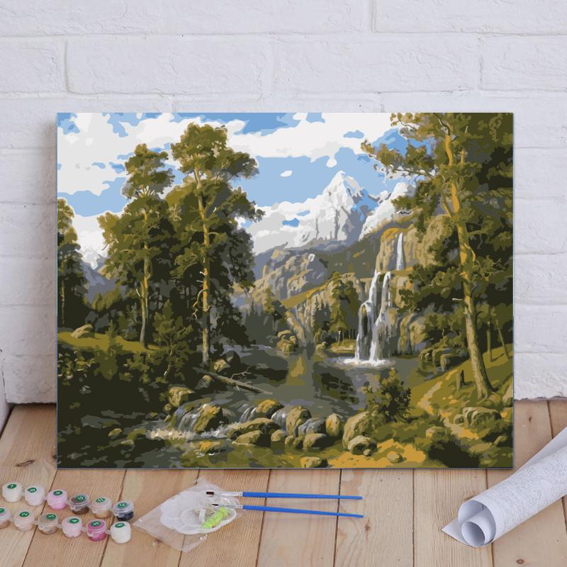 Mountain Waterfall Valley - 40x50 cm paint by numbers kit