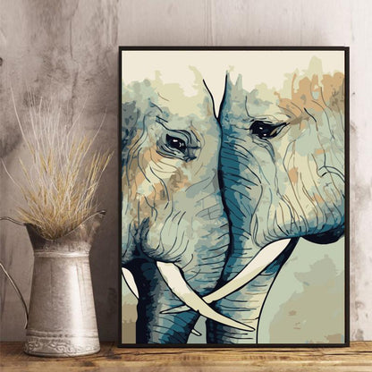 Elephant Family Bond - 40x50 cm paint by numbers kit