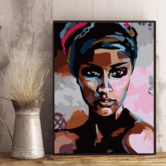 Colorful Woman Portrait - 40x50 cm paint by numbers kit