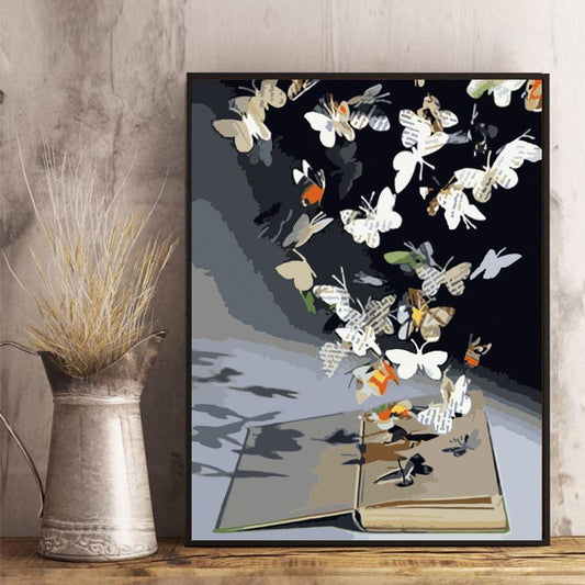 Butterflies from an Open Book - 40x50 cm paint by numbers kit