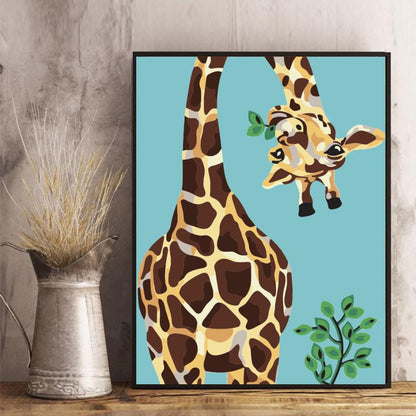 Playful Giraffe Family - 40x50 cm paint by numbers kit