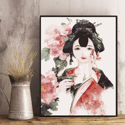 Floral Geisha Portrait - 40x50 cm paint by numbers kit