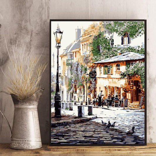 Sunny European Street - 40x50 cm paint by numbers kit