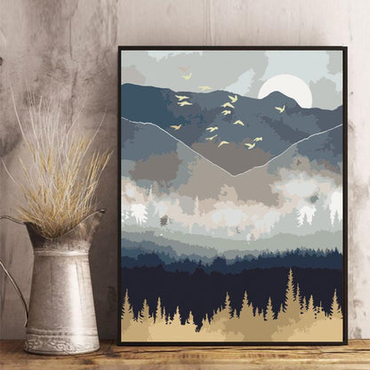 Misty Mountain Birds - 40x50 cm paint by numbers kit
