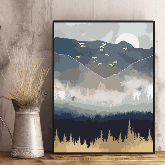 Misty Mountain Birds - 40x50 cm paint by numbers kit