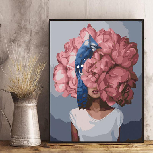 Blue Jay and Peony Crown - 40x50 cm paint by numbers kit
