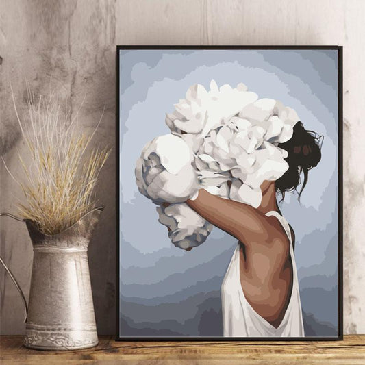 Embrace of White Flowers - 40x50 cm paint by numbers kit