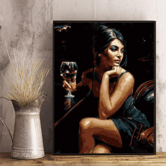 Elegant Evening with Wine - 40x50 cm paint by numbers kit
