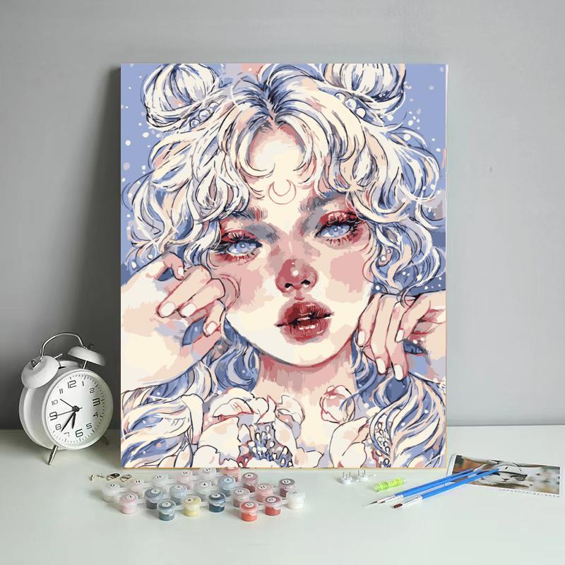 Dreamy Moonlit Portrait - 40x50 cm paint by numbers kit
