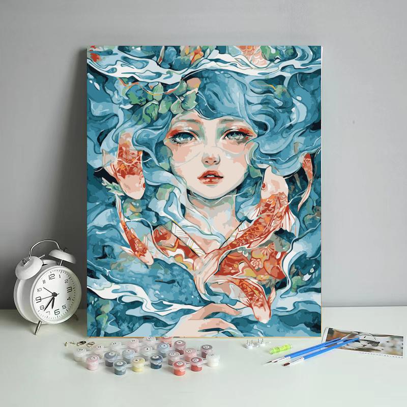 Koi Dreamer Portrait - 40x50 cm paint by numbers kit