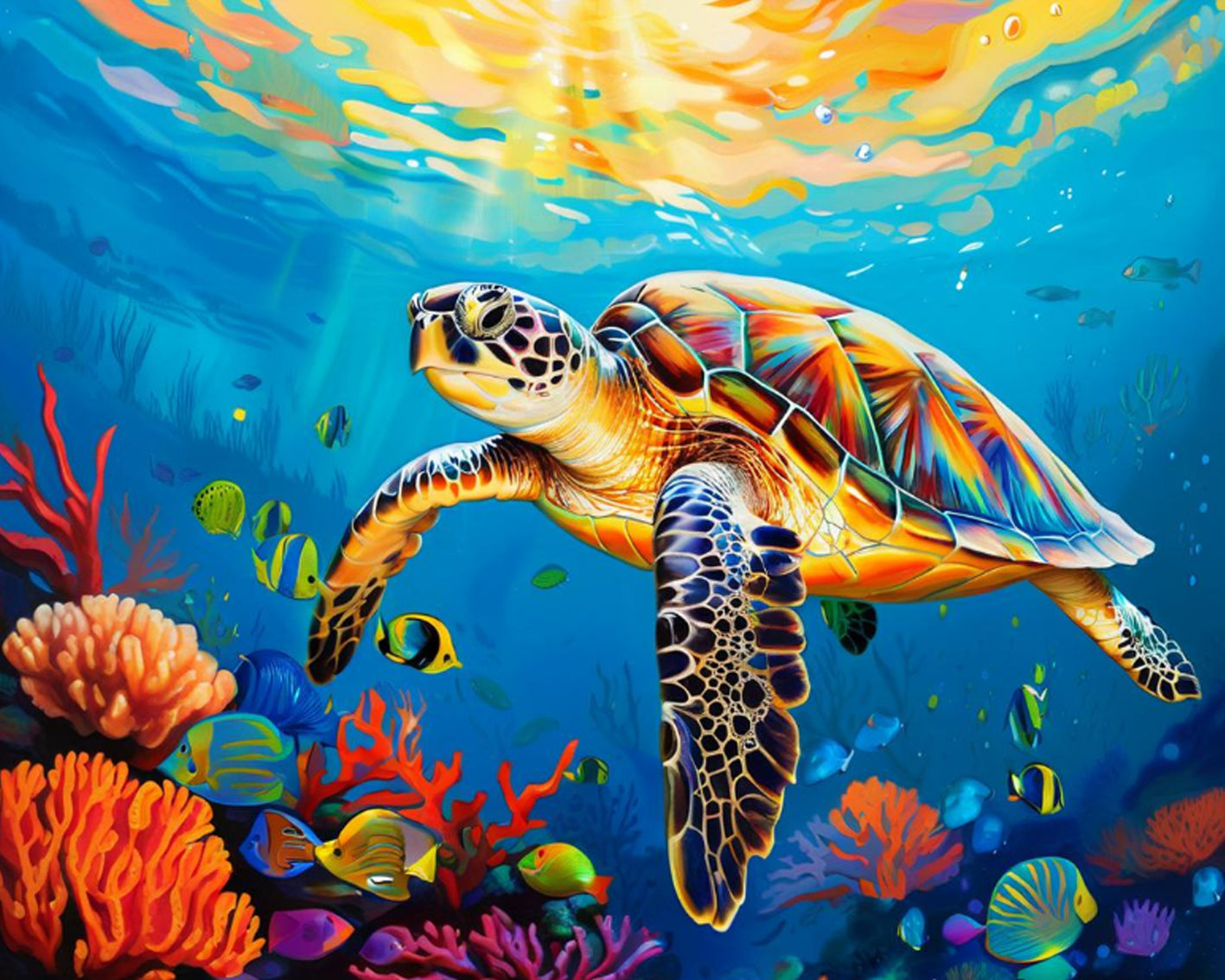 Sunlit Sea Turtle Reef
