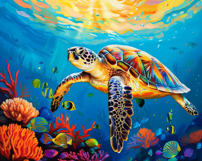 Sunlit Sea Turtle Reef