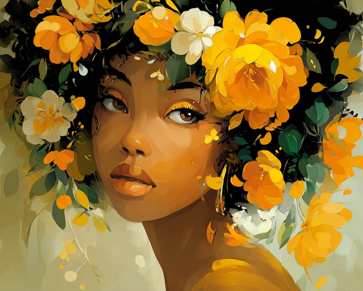 Golden Floral Muse