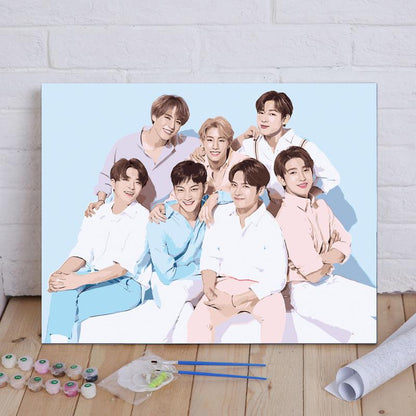 Pastel Pop Group Portrait - 40x50 cm paint by numbers kit