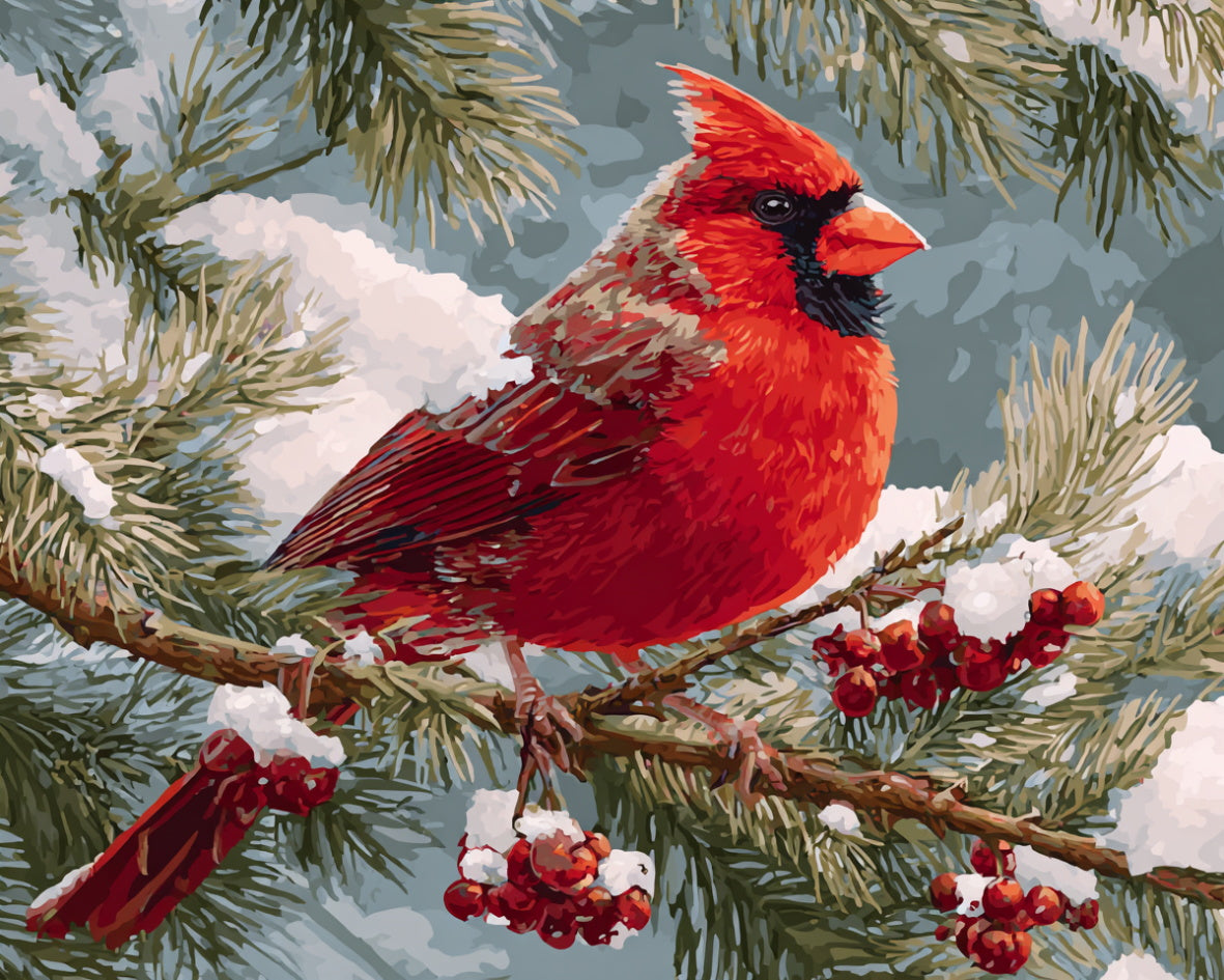 Winter Cardinal Perch