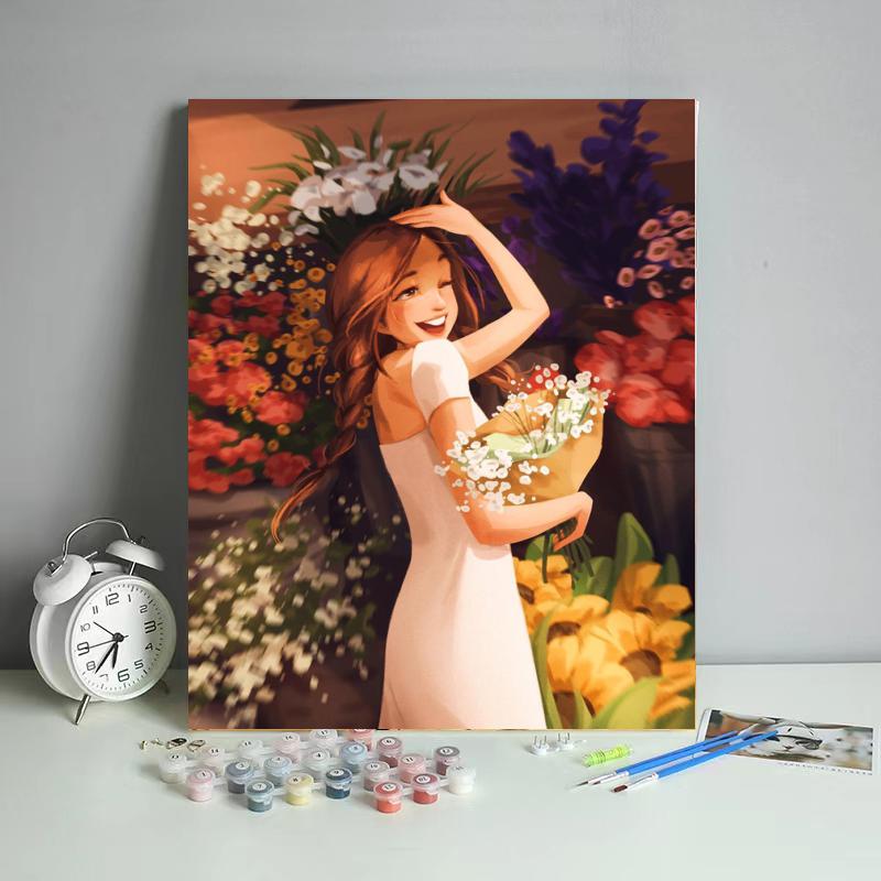 Joyful Flower Market - 40x50 cm paint by numbers kit