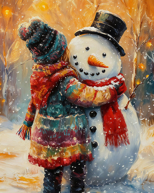 Snowman Winter Hug - 40x50 cm