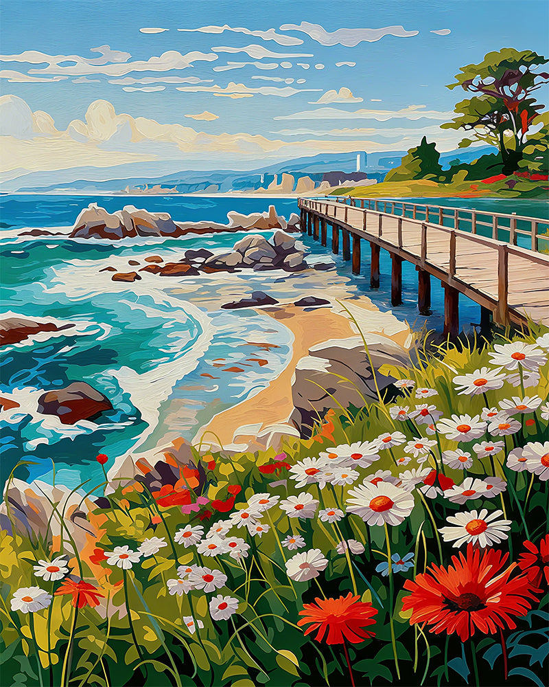Coastal Daisy Boardwalk - 40x50 cm
