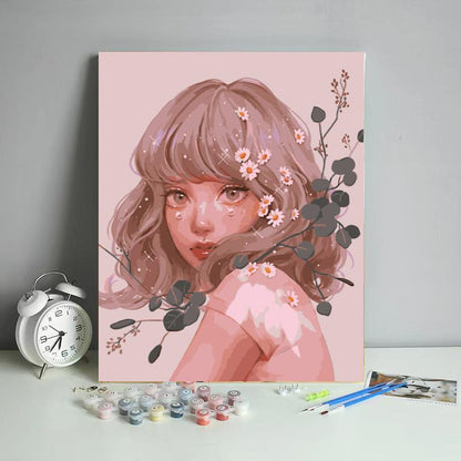 Daisy Blush Portrait - 40x50 cm paint by numbers kit