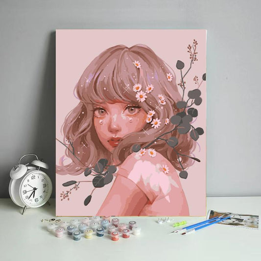 Daisy Blush Portrait - 40x50 cm paint by numbers kit