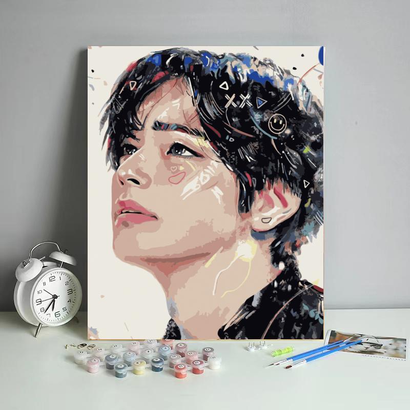 Colorful Pop Art Portrait - 40x50 cm paint by numbers kit