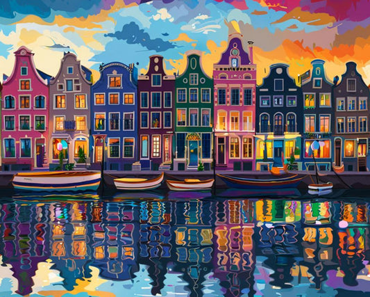 Amsterdam Canal Glow - 40x50 cm