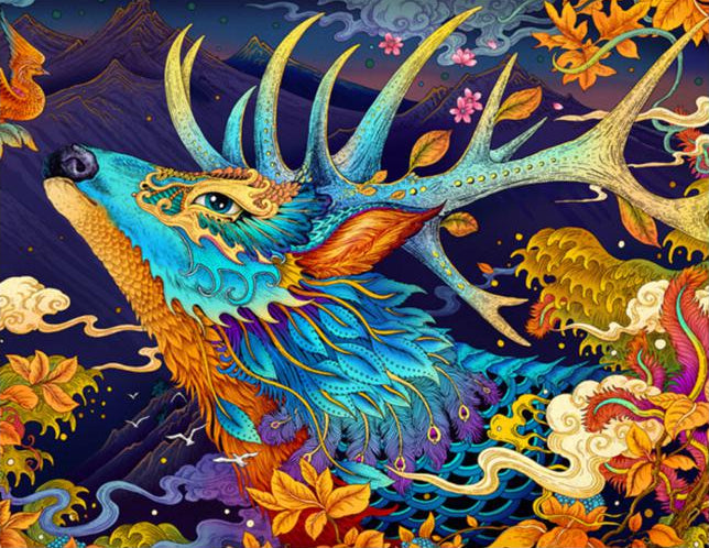 Mystical Antlered Spirit - 40x50 cm paint by numbers kit