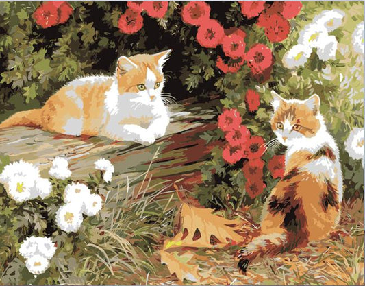 Cats in the Flower Garden - 40x50 cm paint by numbers kit