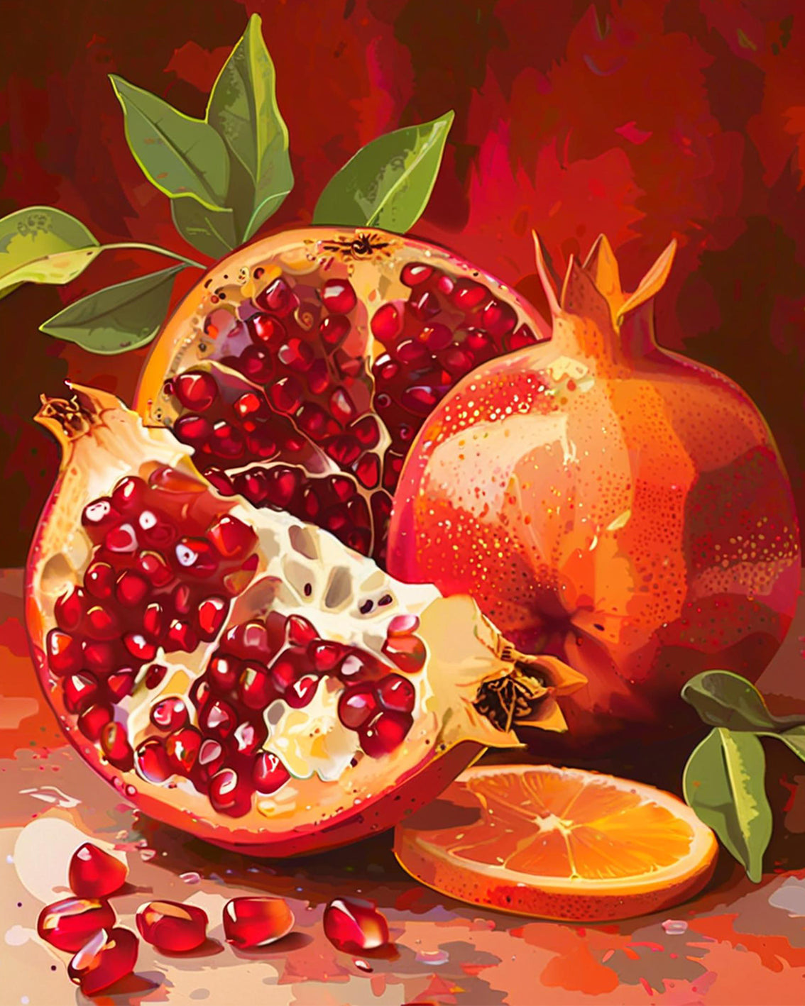 Pomegranate Still Life