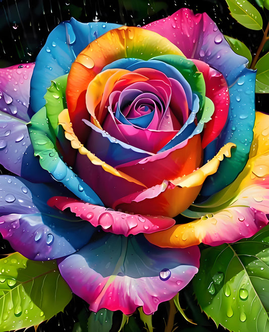 Rainbow Rose Bloom