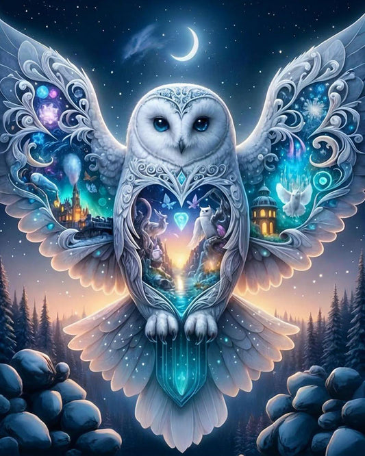 Enchanted White Owl - 40x50 cm